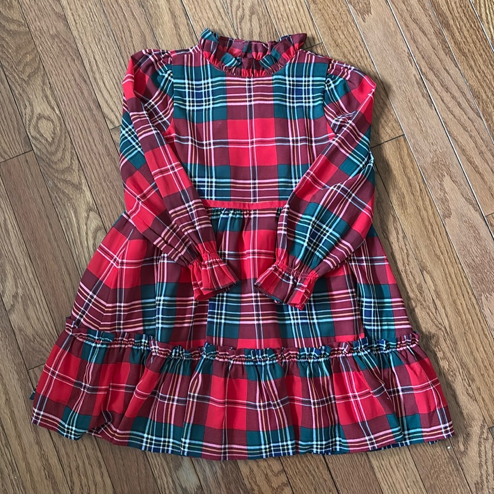 Janie ans Jack girls holiday frills dress Bradbury tartan red
